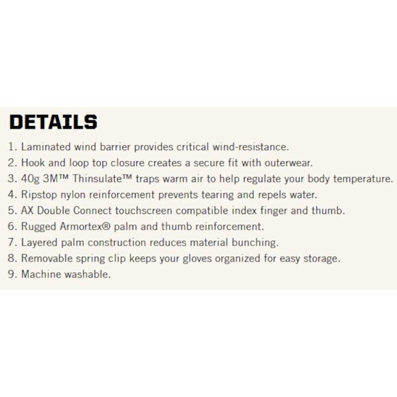 Mechanix Wear Wind Resistant Winter Work Gloves w/ Thinsulate Lining Medium‎ NWT - Picture 7 of 16